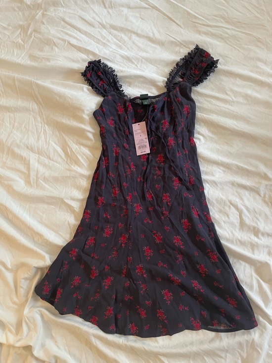 wild fable Dresses & Skirts - wild fable Blue Mini Dress with Red Floral Print